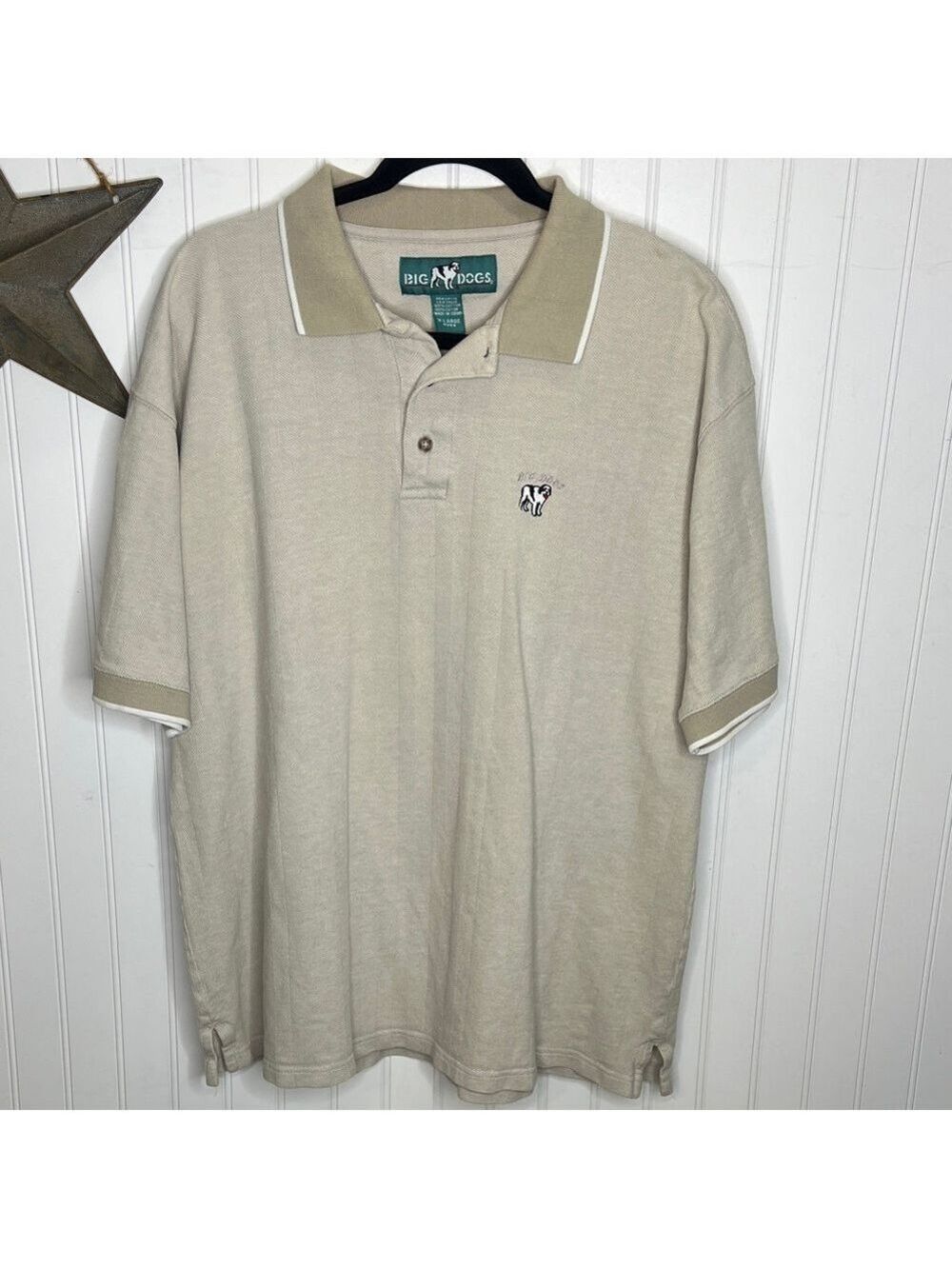 Big Dogs Men's Tan Polo Shirt Size Extra Large